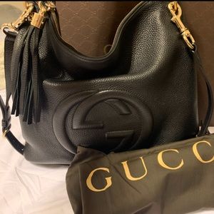 Gucci Soho Hobo Black Leather Shoulder Bag